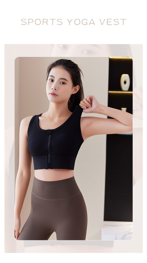 Premium Front-Zip Workout Tank for Women - Plus Size High-Support Sports Bra with Shock Absorption for Running & Yoga - Image 8