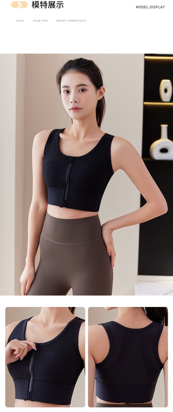 Premium Front-Zip Workout Tank for Women - Plus Size High-Support Sports Bra with Shock Absorption for Running & Yoga - Image 15