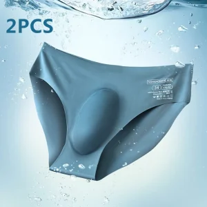 2PCS Men Ice Silk Seamless Briefs Summer New Ultra-thin Panty Transparent Sexy Quick-drying Trendy Breathable Underwear Panties - AliExpress 200574005