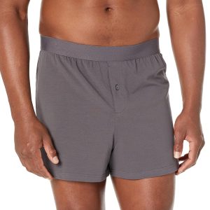 Amazon Essentials Cotton Jersey Boxers - Men's Underwear, Available in Big & Tall, Pack of 5