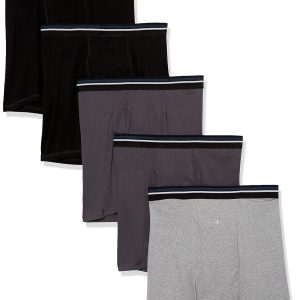 Amazon Essentials Men's Underwear Boxer Briefs, Comfortable Cotton, Tag-Free, Pack of 5