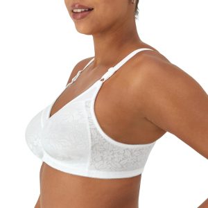 Bali Women's Double Support Wireless, Lace Bra with Stay-in-Place Straps, Full-Coverage