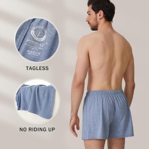 BAMBOO COOL Men's Boxer Short soft and Breathable Knit Boxers for men Moisture-wicking Underwear with Button Fly
