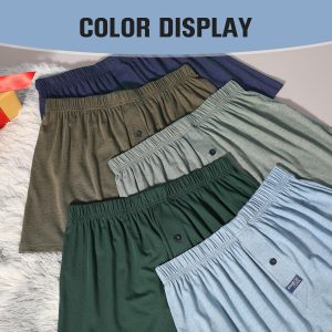 BAMBOO COOL Men's Boxer Short soft and Breathable Knit Boxers for men Moisture-wicking Underwear with Button Fly