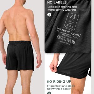 BAMBOO COOL Mens Boxers Durable Comfortable Boxer Shorts for Men Loose Ultra-Soft Men's Underwear (3 or 5 Pack)