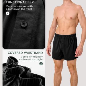 BAMBOO COOL Mens Boxers Durable Comfortable Boxer Shorts for Men Loose Ultra-Soft Men's Underwear (3 or 5 Pack)