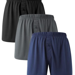 BAMBOO COOL Mens Boxers Durable Comfortable Boxer Shorts for Men Loose Ultra-Soft Men's Underwear (3 or 5 Pack)