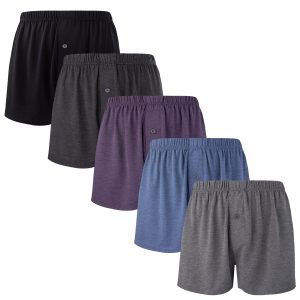 BAMBOO COOL Mens Boxers Short Classic Fit Soft Casual Underwear Loose Breathable Boxer Shorts for Men