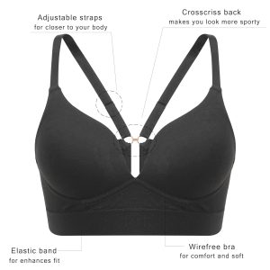 Bras for Women No Underwire Comfort Cotton Bralette Lightly Lined Wireless Bra Sexy V Neck Bralettes for Women
