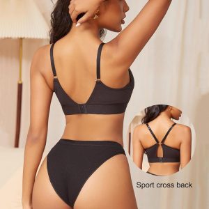 Bras for Women No Underwire Comfort Cotton Bralette Lightly Lined Wireless Bra Sexy V Neck Bralettes for Women