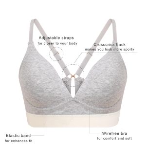 Bras for Women No Underwire Comfort Cotton Bralette Lightly Lined Wireless Bra Sexy V Neck Bralettes for Women