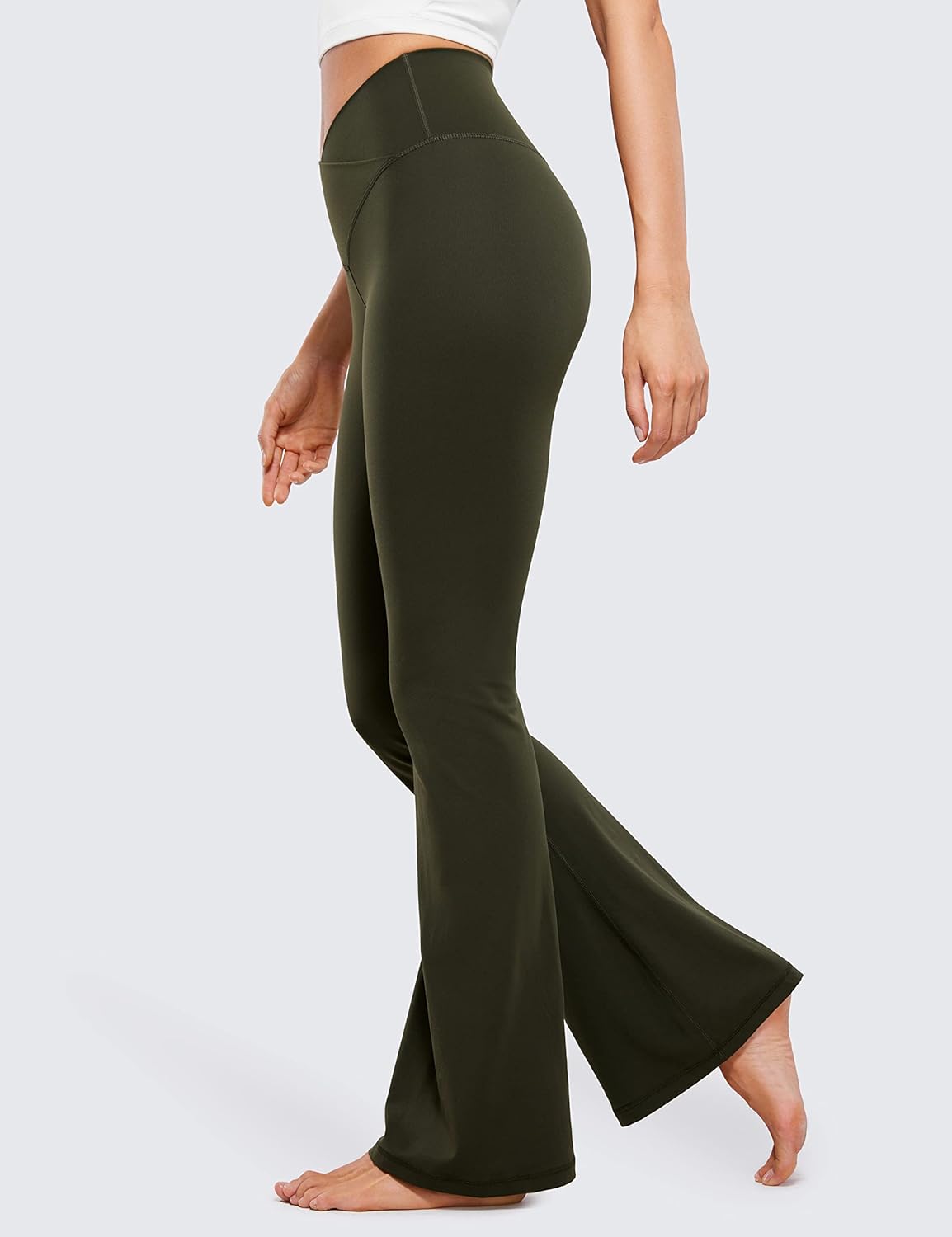 CRZ YOGA Butterluxe Crossover Flare Leggings for Women 29'' / 31'' / 33" - High Waist V Cross Bootcut Bell Bottoms Yoga Pants