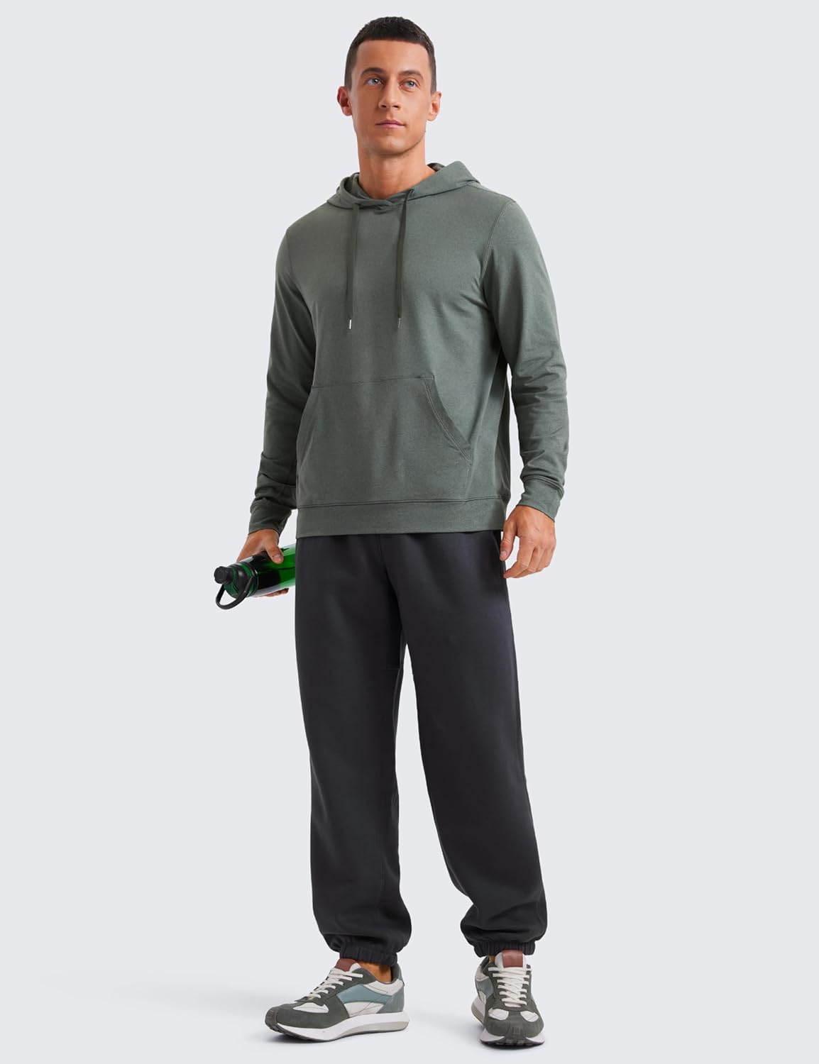 CRZ YOGA Cloud Jersey Mens Pullover Hoodie Casual Workout Long Sleeve Basic Hooded Sweatshirt with Pocket