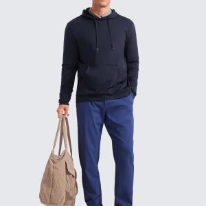 CRZ YOGA Cloud Jersey Mens Pullover Hoodie Casual Workout Long Sleeve Basic Hooded Sweatshirt with Pocket