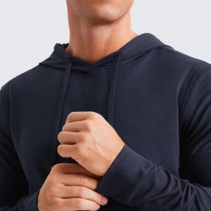 CRZ YOGA Cloud Jersey Mens Pullover Hoodie Casual Workout Long Sleeve Basic Hooded Sweatshirt with Pocket
