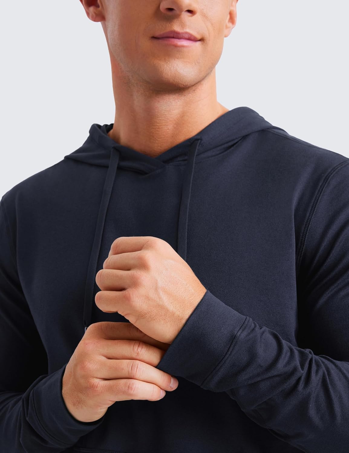 CRZ YOGA Cloud Jersey Mens Pullover Hoodie Casual Workout Long Sleeve Basic Hooded Sweatshirt with Pocket