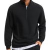 CRZ YOGA Fleece Lined Half Zip Sweatshirts for Men Mock Neck Pullover Sweat Shirts Casual Workout Daily Sweaters