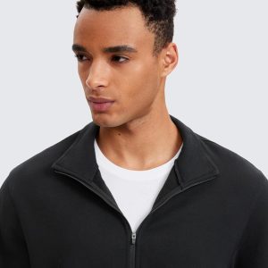CRZ YOGA Fleece Lined Half Zip Sweatshirts for Men Mock Neck Pullover Sweat Shirts Casual Workout Daily Sweaters