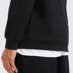 CRZ YOGA Fleece Lined Half Zip Sweatshirts for Men Mock Neck Pullover Sweat Shirts Casual Workout Daily Sweaters