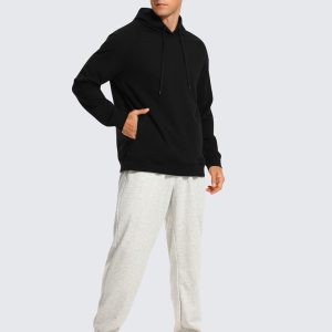 CRZ YOGA Hoodies for Men French Terry Hooded Sweatshirts Workout Athletic Casual Pullover Tops with Pocket