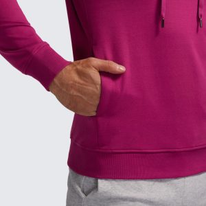 CRZ YOGA Hoodies for Men French Terry Hooded Sweatshirts Workout Athletic Casual Pullover Tops with Pocket