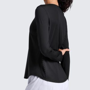 CRZ YOGA Lightweight Long Sleeve Workout Shirts for Women Gym Running Fall Tshirts High Neck Athletic Training Tops