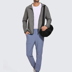 CRZ YOGA Men's Brushed Comfy Zip Up Hoodie Lightweight Athletic Running Jackets Workout Long Sleeve Sweatshirts