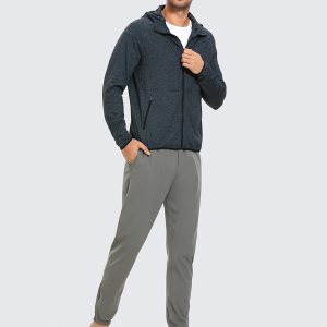 CRZ YOGA Men's Brushed Comfy Zip Up Hoodie Lightweight Athletic Running Jackets Workout Long Sleeve Sweatshirts