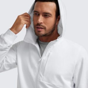 CRZ YOGA Men's Cotton Zip-up Hoodie Thick Terry Essentials Athletic Casual Hoodies Zip Hooded Jackets Sweatshirt with Pockets