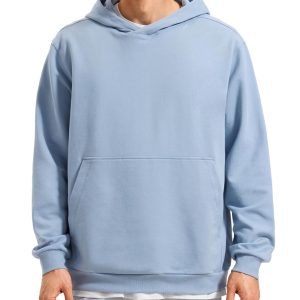 CRZ YOGA Mens Fleece Hoodies Basic Casual Hooded Sweatshirts Long Sleeve Pullover Workout Tops with Pocket