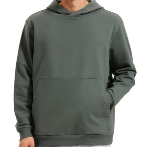 CRZ YOGA Mens Fleece Hoodies Basic Casual Hooded Sweatshirts Long Sleeve Pullover Workout Tops with Pocket