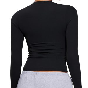 CRZ YOGA Softembrace Long Sleeve Shirts for Women Soft Crew Neck Fall Basic Tight Tops Fitted Casual Going Out T-Shirts