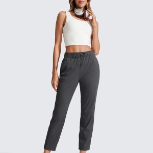 CRZ YOGA Womens 4-Way Stretch Ankle Golf Pants 7/8 Casual Dress Work Athletic Travel Workout Sweatpants with Pockets