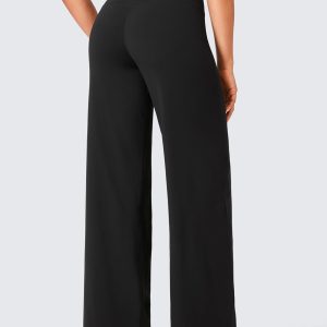 CRZ YOGA Womens Butterlift High Waisted Wide Leg Pants with Pockets 29"/31"/33" - Yoga Lounge Buttery Soft Comfy Casual