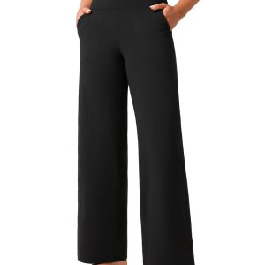 CRZ YOGA Womens Butterlift High Waisted Wide Leg Pants with Pockets 29"/31"/33" - Yoga Lounge Buttery Soft Comfy Casual