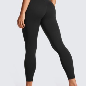 CRZ YOGA Womens Butterluxe Cross Waist Workout Leggings 25 Inches - V Crossover High Waisted Gym Yoga