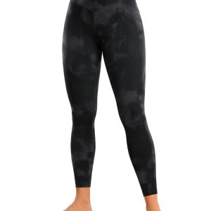 CRZ YOGA Womens Butterluxe Cross Waist Workout Leggings 25 Inches - V Crossover High Waisted Gym Yoga