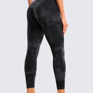 CRZ YOGA Womens Butterluxe Cross Waist Workout Leggings 25 Inches - V Crossover High Waisted Gym Yoga