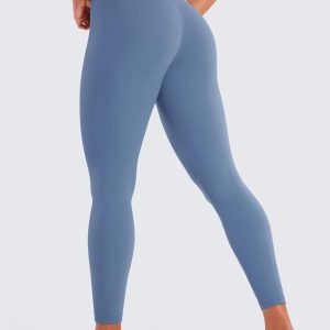 CRZ YOGA Womens Butterluxe Cross Waist Workout Leggings 25 Inches - V Crossover High Waisted Gym Yoga