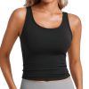 CRZ YOGA Womens Butterluxe Double Lined Workout Tank Tops Scoop Neck Racerback Cropped Casual Sleeveless Shirt