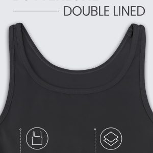 CRZ YOGA Womens Butterluxe Double Lined Workout Tank Tops Scoop Neck Racerback Cropped Casual Sleeveless Shirt