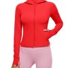 CRZ YOGA Womens Butterluxe Full Zip Workout Hoodie Jackets Slim Fit Hooded Athletic Yoga Lightweight Jacket with Thumb Holes
