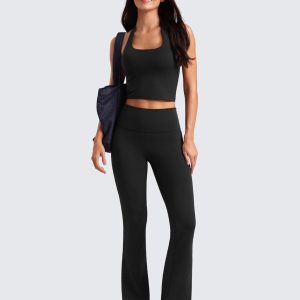 CRZ YOGA Womens Butterluxe High Waist Flare Pants 29" / 30.5" / 32" / 33.5" - Yoga Bootcut Wide Leg with Pocket Lounge