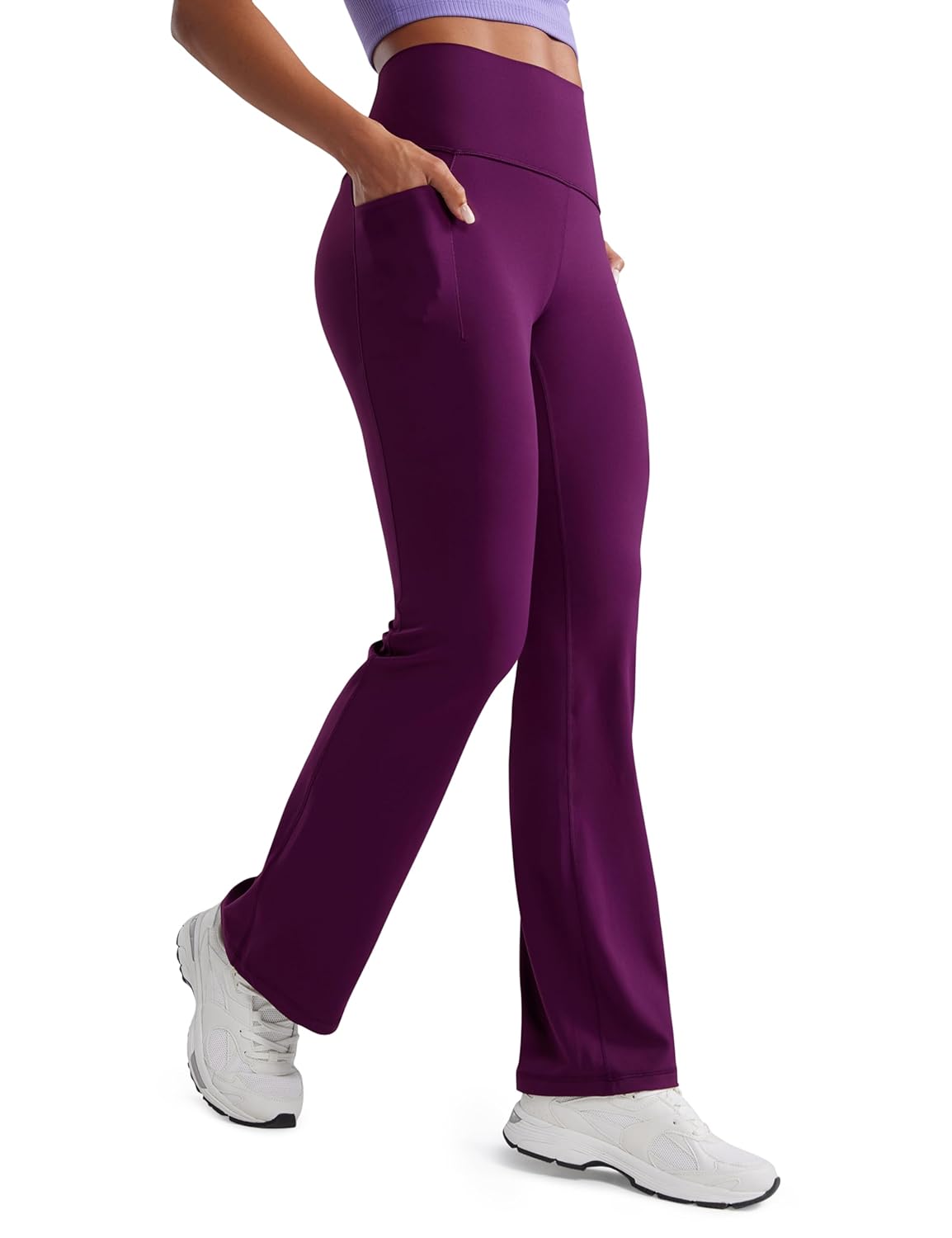 CRZ YOGA Womens Butterluxe High Waist Flare Pants 31.5" - Yoga Bootcut with Side Pockets Wide Leg Lounge Casual