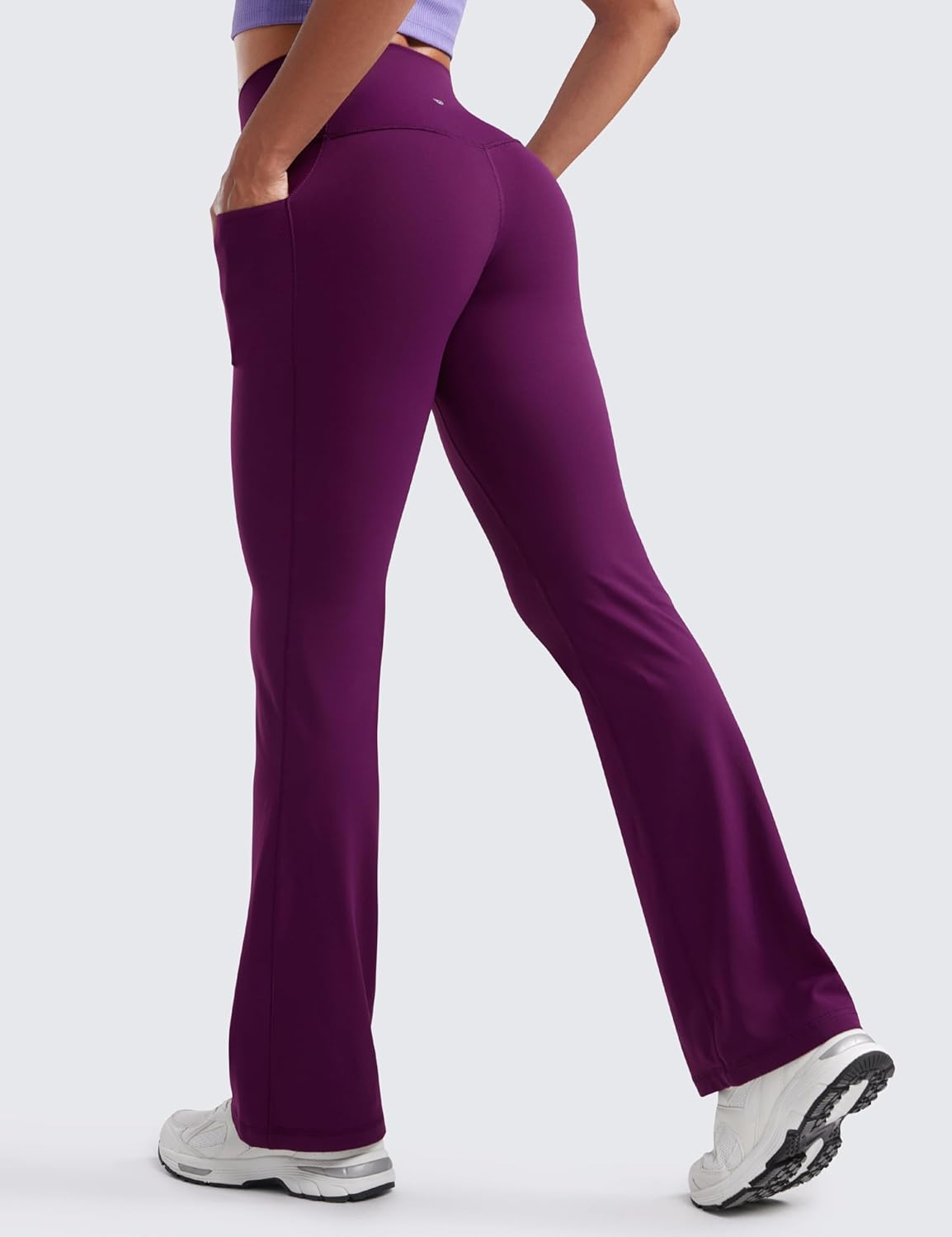 CRZ YOGA Womens Butterluxe High Waist Flare Pants 31.5" - Yoga Bootcut with Side Pockets Wide Leg Lounge Casual