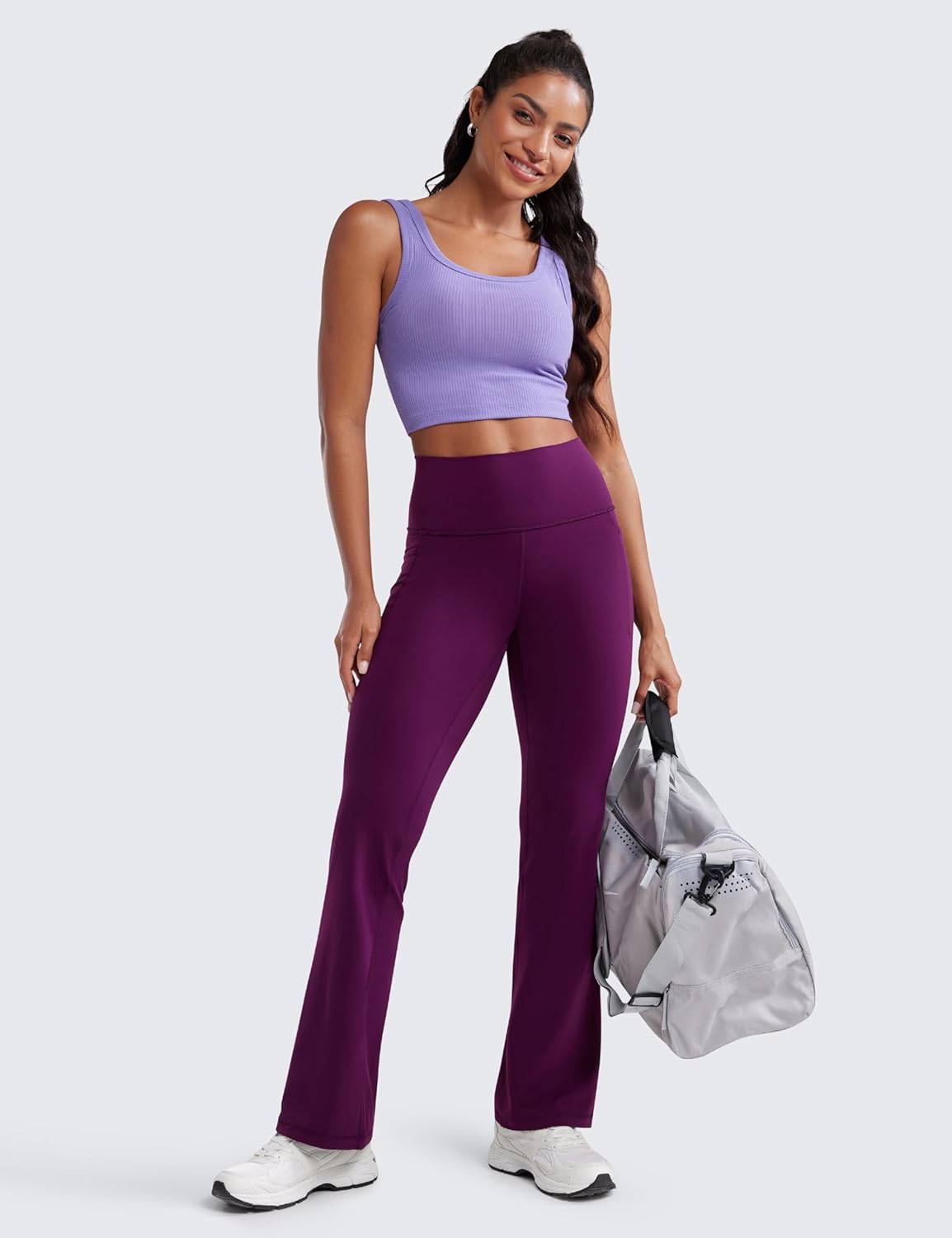 CRZ YOGA Womens Butterluxe High Waist Flare Pants 31.5" - Yoga Bootcut with Side Pockets Wide Leg Lounge Casual