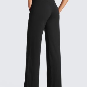 CRZ YOGA Womens Butterluxe High Waist Wide Leg Pants with Pockets 31" - Buttery Soft Comfy Casual Yoga Lounge
