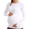CRZ YOGA Womens Butterluxe Long Sleeve Maternity Tops Crewneck Pregnancy Basic Shirts Soft Athletic Yoga Casual Tee Blouses