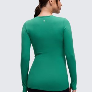 CRZ YOGA Womens Butterluxe Long Sleeve Maternity Tops Crewneck Pregnancy Basic Shirts Soft Athletic Yoga Casual Tee Blouses