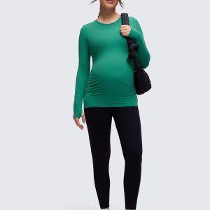 CRZ YOGA Womens Butterluxe Long Sleeve Maternity Tops Crewneck Pregnancy Basic Shirts Soft Athletic Yoga Casual Tee Blouses